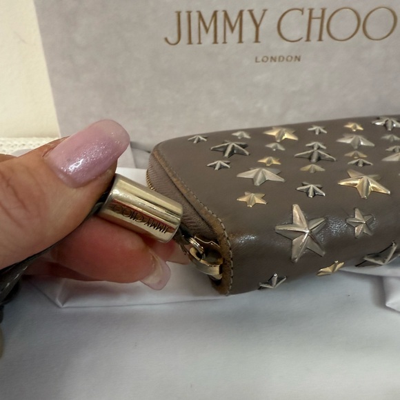 Jimmy Choo Fillipa Taupe Wallet with Star Accents Full inclusion - Picture 8 of 15